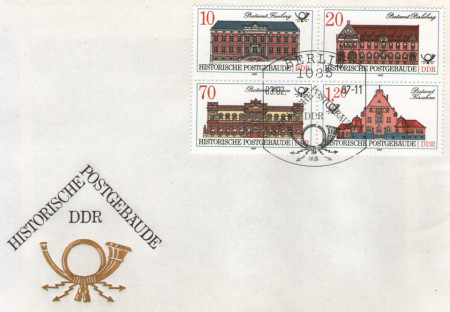 DDR 1987 - Oficii poștale istorice, serie pe FDC