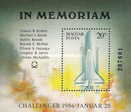 Ungaria 1986 - In Memoriam-Challenger, colita neuzata