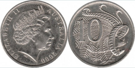 Australia 2000 - 10 cents, circulata