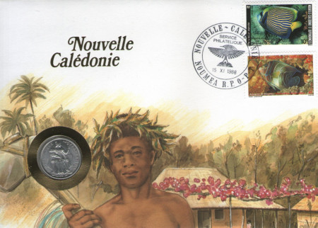 Noua Caledonie 1981 - FDC cu moneda 1 franc, necirculata