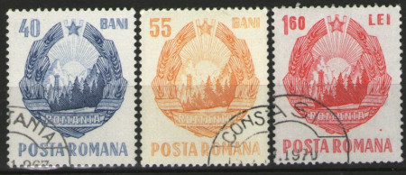 Romania 1967 - Stema României, serie stampilata