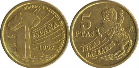 Spania 1997 - 5 pesetas, circulata