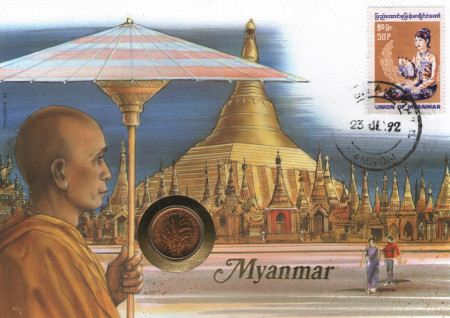 Myanmar 1983 - FDC cu moneda 10 pyas, necirculata FAO