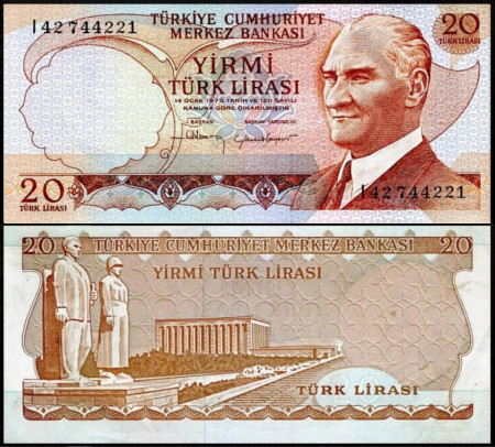 Turcia 1970 - 20 lira, necirculata