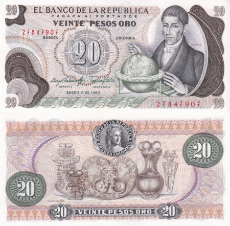 Columbia 1983 - 20 pesos, necirculata
