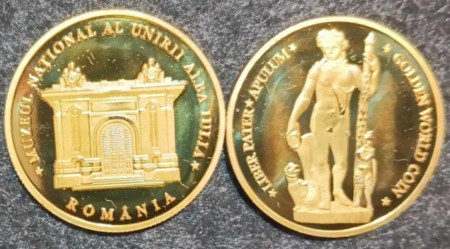 Romania 2022 - statuia Apulum, medal comemorativ aurit