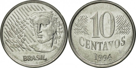 Brazilia 1994 - 10 centavos, circulata