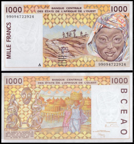 Coasta de Fildes 1999 - 1000 franci, necirculata