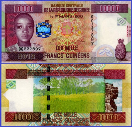 Guinea 2012 - 10.000 francs, necirculata