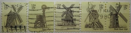 Statele Unite 1980 - Morile de vânt, serie stampilata