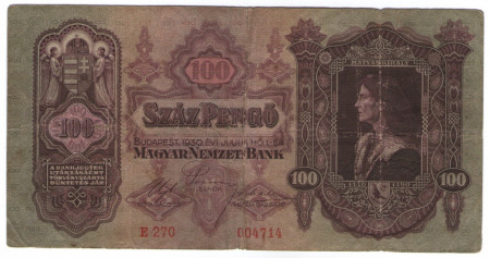 Ungaria 1930 - 100 pengo, circulata