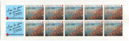 Franta 1991 - crucea rosie, 10 neuzate in carnet filatelic