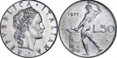 Italia 1977 - 50 lire, circulata