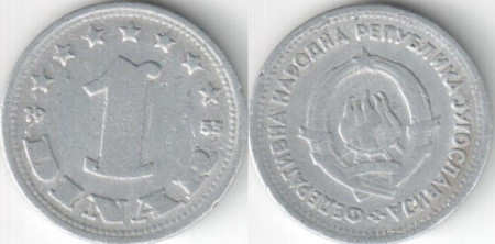 Iugoslavia 1953 - 1 dinar, circulata