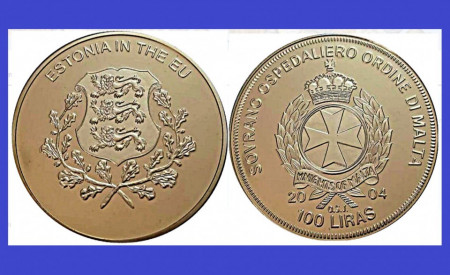 Malta 2004 - 100 lire, proof - Estonia in UE