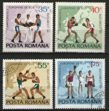 Romania 1969 - Campionatele europene de box, serie stampilata