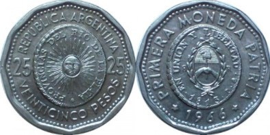 Argentina 1966 - 25 pesos, circulata