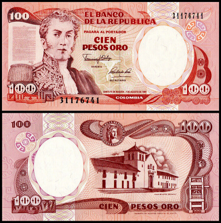 Columbia 1991 - 100 pesos, necirculata