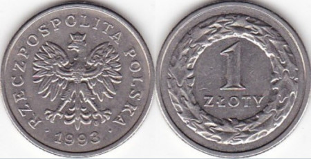 Polonia 1993 - 1 zloty, circulata