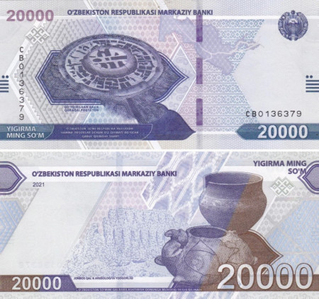 Uzbekistan 2021 - 20.000 som, necirculata