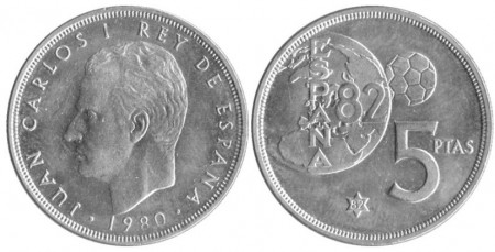 Spania 1980 - 5 pesetas, circulata