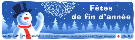 Franta 1996 - crucea rosie, 10 neuzate in carnet filatelic