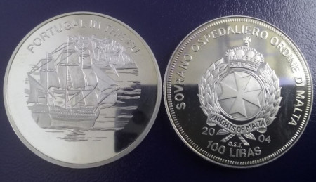 Malta 2004 - 100 lire, proof - Portugalia in UE