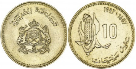 Maroc 1987 - 10 santimat, circulata