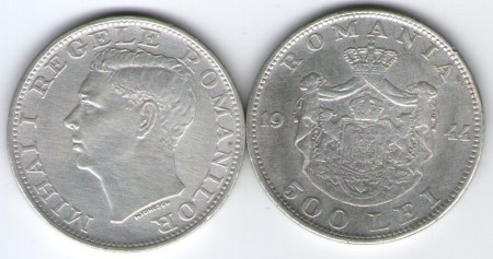 Romania 1944 - 500 lei, argint