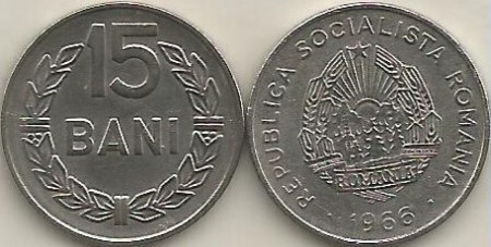 Romania 1966 - 15 bani, circulata