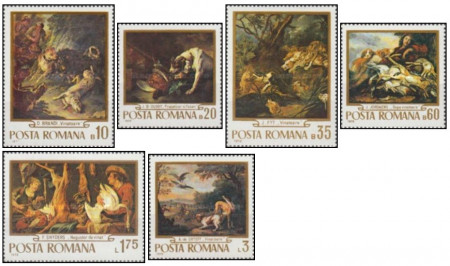 Romania 1970 - Reproduceri de artă I - Scene de vânătoare, serie neuzata
