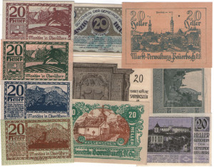 Austria 1920 - 20 heller, 10 bucati diferite