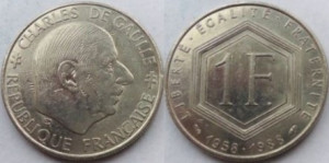 Franta 1988 - 1 franc, circulata - comemorativ