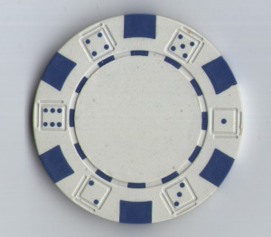 Jeton Poker - alb, 40 mm