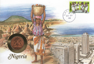 Nigeria 1974 - FDC cu moneda 1 kobo, necirculata