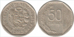 Peru 2012 - 50 centimos, circulata