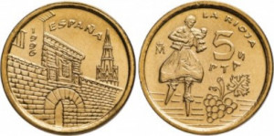 Spania 1996 - 5 pesetas, circulata