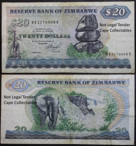 Zimbabwe 1983 - 20 dollars, circulata