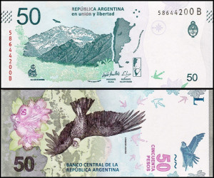 Argentina 2018 - 50 pesos, necirculata