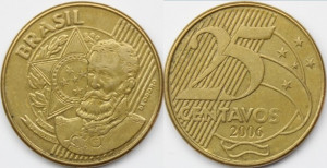 Brazilia 2006 - 25 centavos, circulata