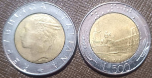 Italia 1987 - 500 lire, circulata