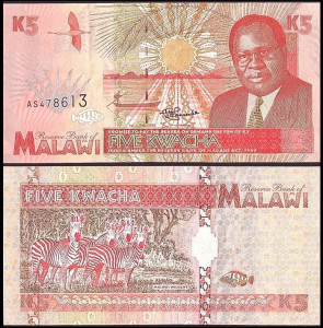 Malawi 1995 - 5 kwacha, necirculata