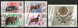 Romania 1965 - Trofee de vânătoare, serie stampilata