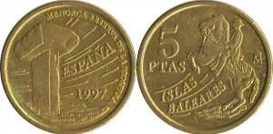 Spania 1997 - 5 pesetas, circulata