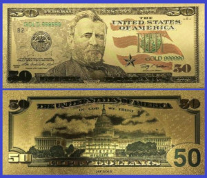 SUA 2009 - 50 dollars, bancnota aurita