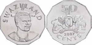 Swaziland 2007 - 50 cents, necirculata