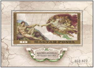 Ungaria 1975 - Michelangelo, colita neuzata