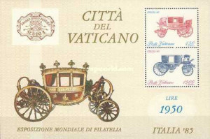 Vatican 1985 - expo filatelic la Roma, bloc neuzat
