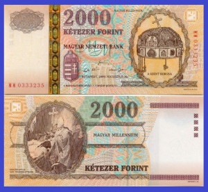 Ungaria 2000 - 2000 forint UNC, bancnota milenara comemorativa