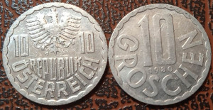 Austria 1980 - 10 groschen, circulata